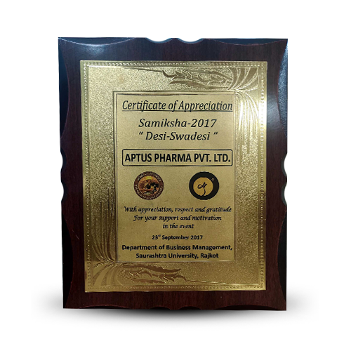 Certificate of Appreciation - Samiksha 2017 