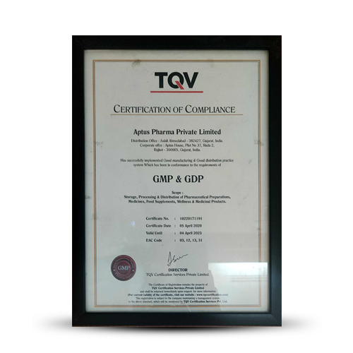 Certificate of Compliance - GMP & GDP